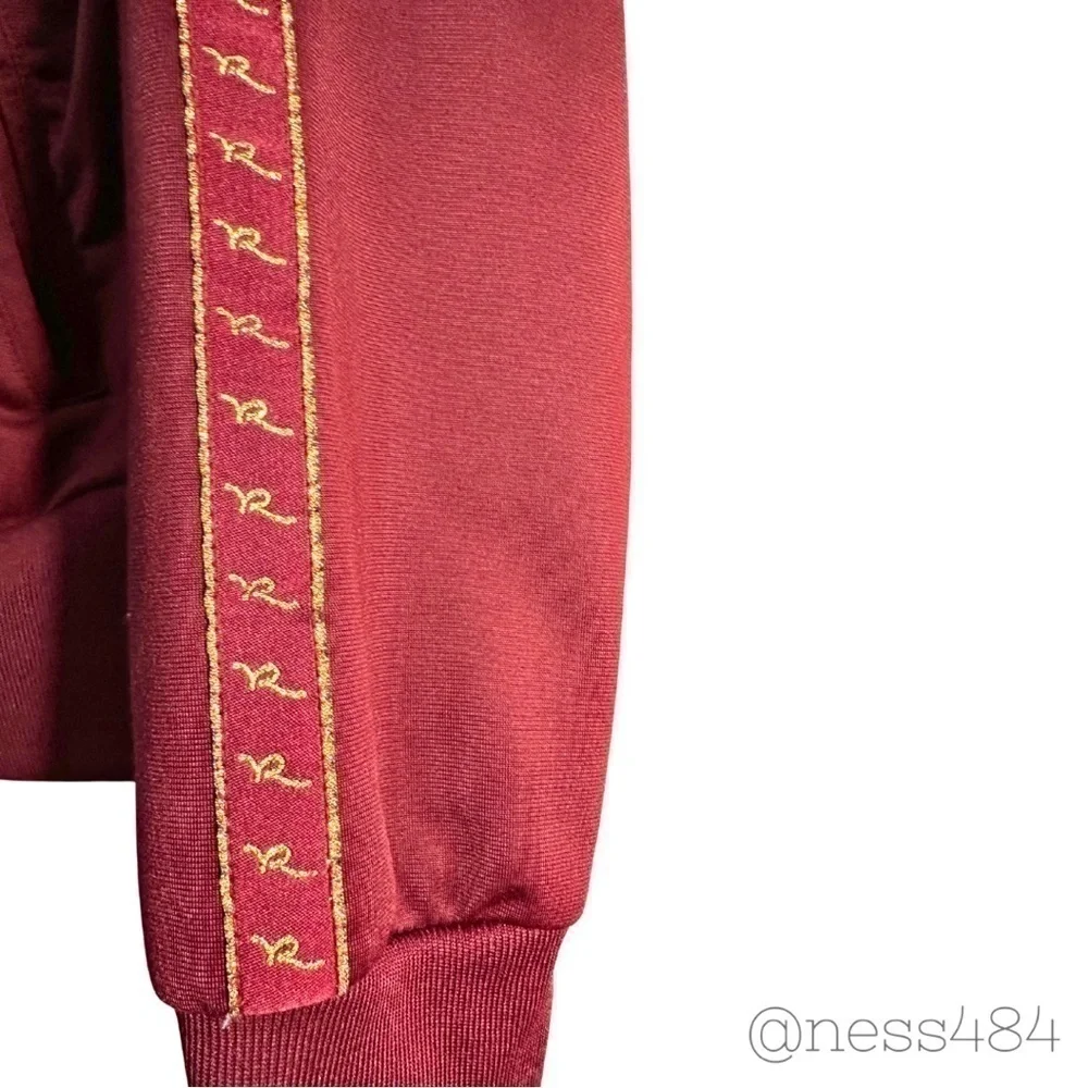 Rocawear Women Track Jacket Burgundy Athletic Full Zip Embroidered‎ Logo Size XL
